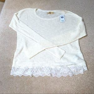 Hollister Crop Sweater with Lace